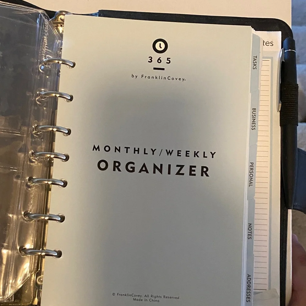 Elegant Black Leather Planner